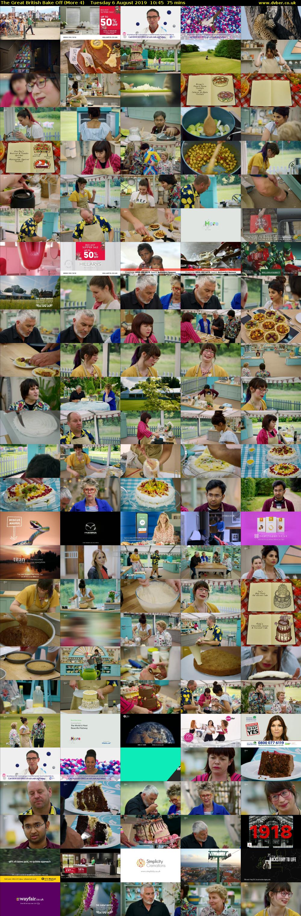 The Great British Bake Off (More 4) Tuesday 6 August 2019 10:45 - 12:00