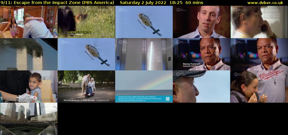 9/11: Escape from the Impact Zone (PBS America) Saturday 2 July 2022 18:25 - 19:25