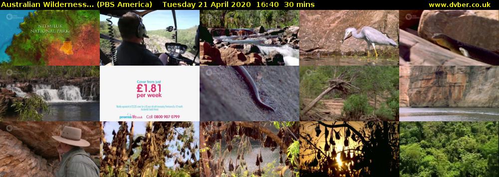 Australian Wilderness... (PBS America) Tuesday 21 April 2020 16:40 - 17:10