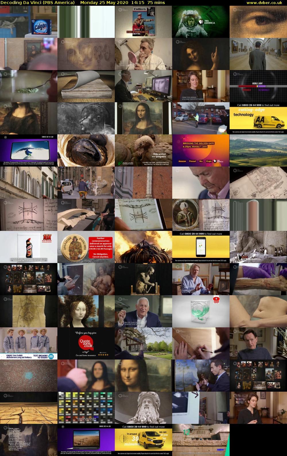 Decoding Da Vinci (PBS America) Monday 25 May 2020 14:15 - 15:30