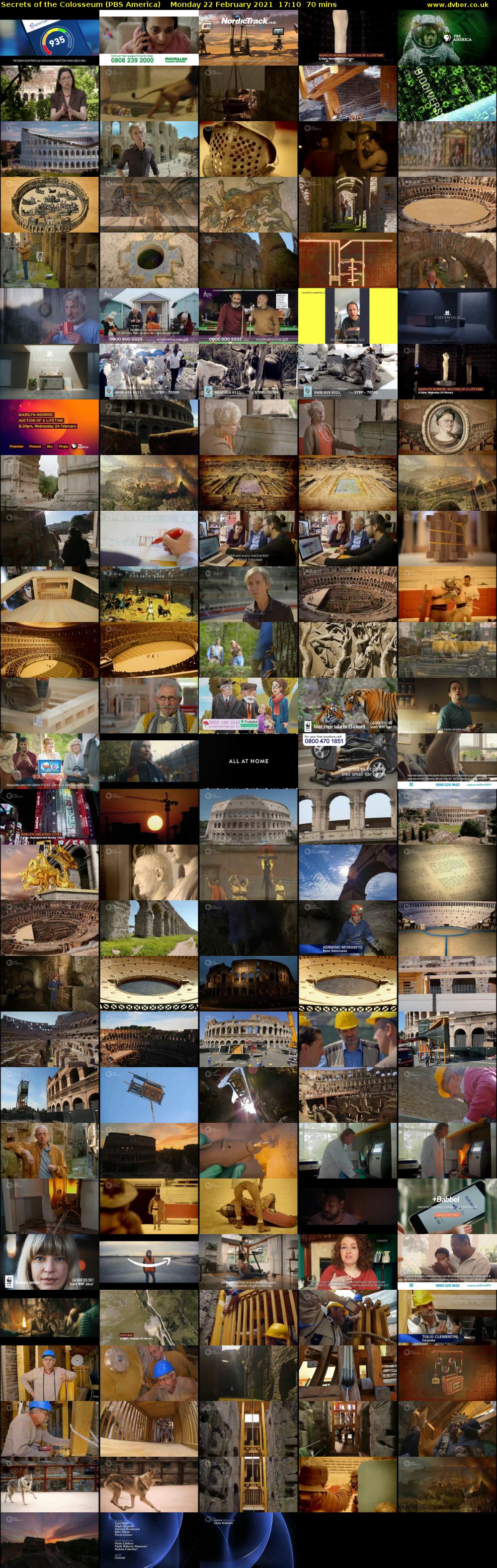 Secrets of the Colosseum (PBS America) Monday 22 February 2021 17:10 - 18:20
