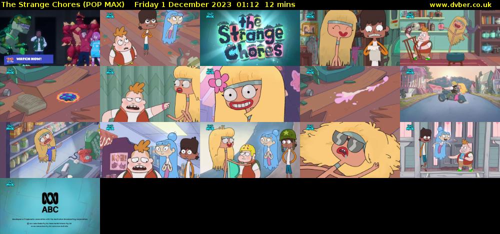 The Strange Chores (POP MAX) Friday 1 December 2023 01:12 - 01:24