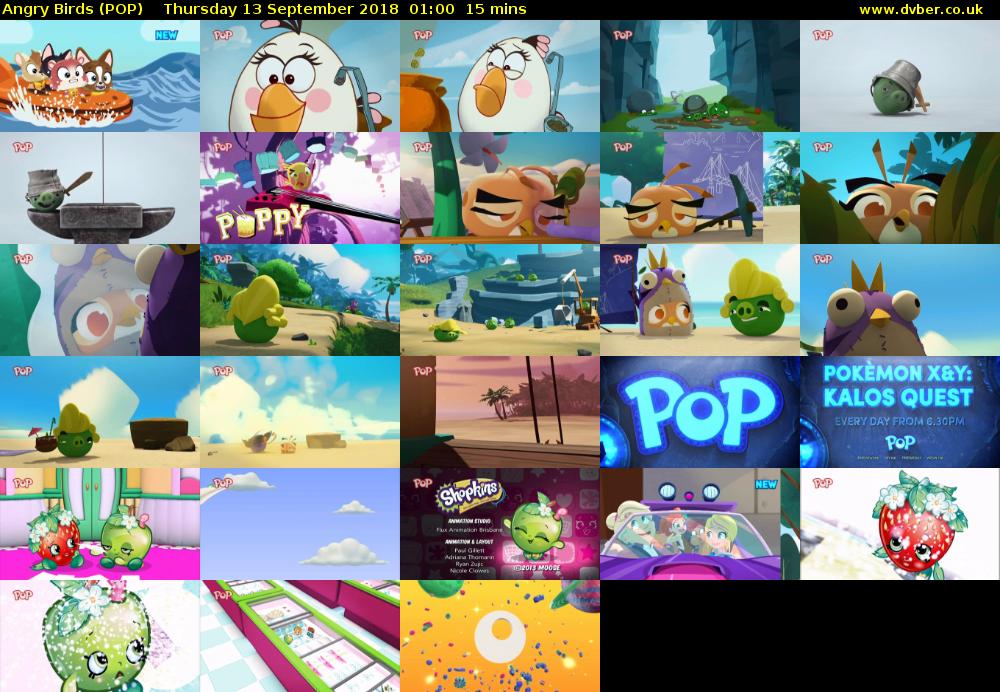 Angry Birds (POP) Thursday 13 September 2018 01:00 - 01:15