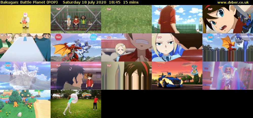 Bakugan: Battle Planet (POP) Saturday 18 July 2020 18:45 - 19:00