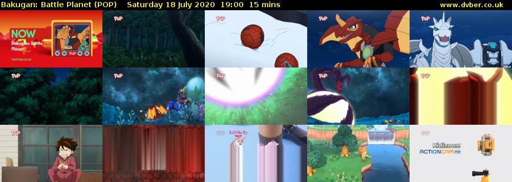 Bakugan: Battle Planet (POP) Saturday 18 July 2020 19:00 - 19:15