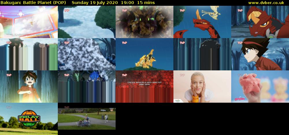 Bakugan: Battle Planet (POP) Sunday 19 July 2020 19:00 - 19:15
