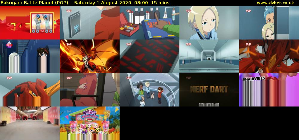 Bakugan: Battle Planet (POP) Saturday 1 August 2020 08:00 - 08:15