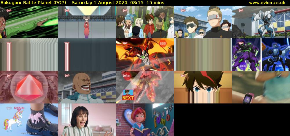 Bakugan: Battle Planet (POP) Saturday 1 August 2020 08:15 - 08:30