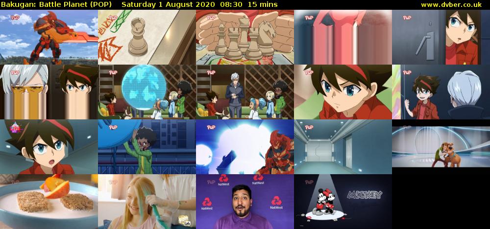 Bakugan: Battle Planet (POP) Saturday 1 August 2020 08:30 - 08:45