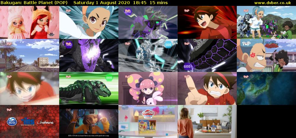 Bakugan: Battle Planet (POP) Saturday 1 August 2020 18:45 - 19:00