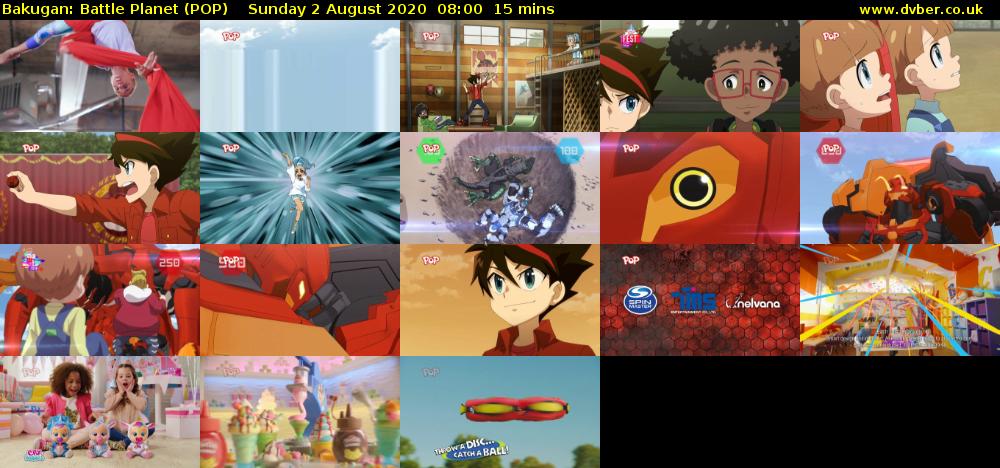 Bakugan: Battle Planet (POP) Sunday 2 August 2020 08:00 - 08:15