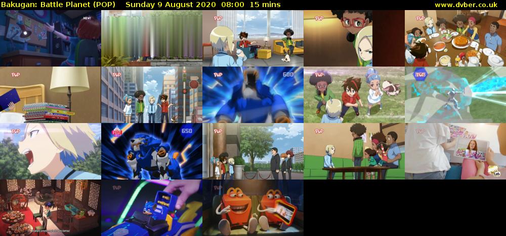 Bakugan: Battle Planet (POP) Sunday 9 August 2020 08:00 - 08:15