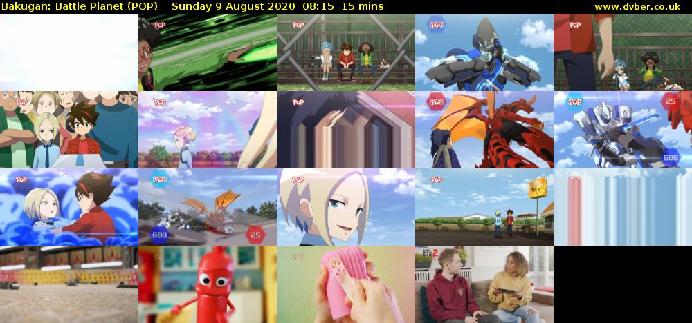 Bakugan: Battle Planet (POP) Sunday 9 August 2020 08:15 - 08:30