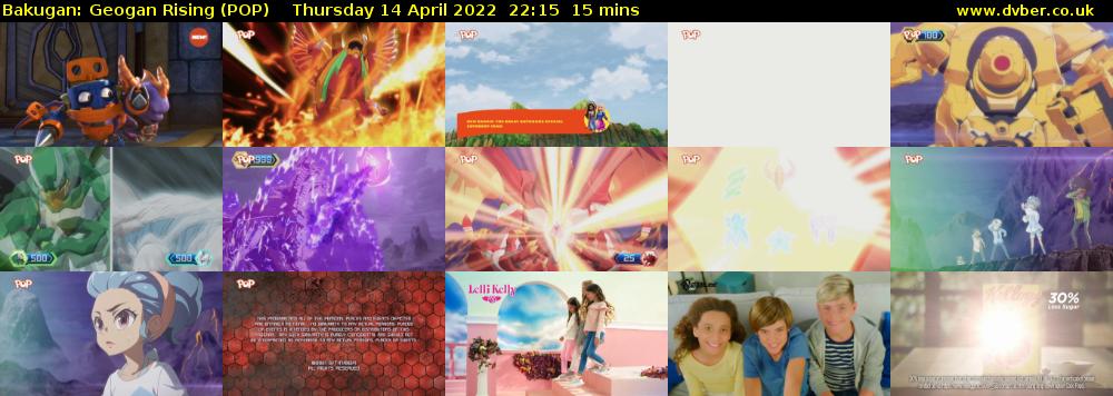 Bakugan: Geogan Rising (POP) Thursday 14 April 2022 22:15 - 22:30
