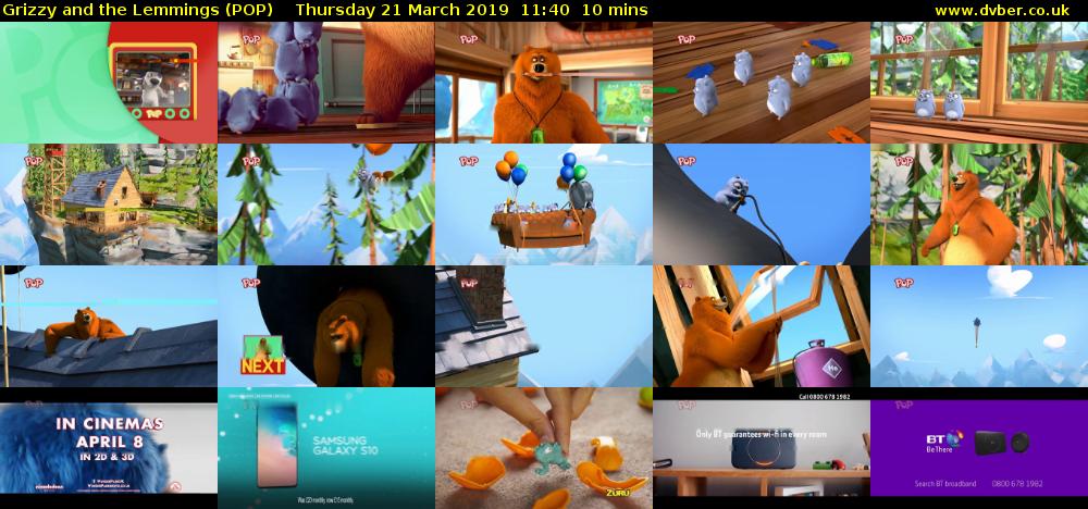 Grizzy and the Lemmings (POP) Thursday 21 March 2019 11:40 - 11:50