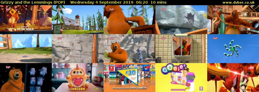 Grizzy and the Lemmings (POP) Wednesday 4 September 2019 06:20 - 06:30