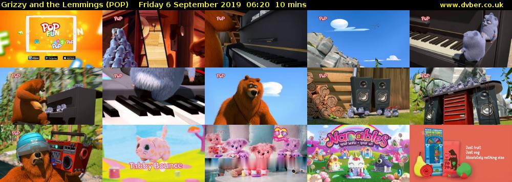 Grizzy and the Lemmings (POP) Friday 6 September 2019 06:20 - 06:30
