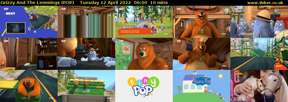 Grizzy and the Lemmings (POP) Tuesday 12 April 2022 06:00 - 06:10