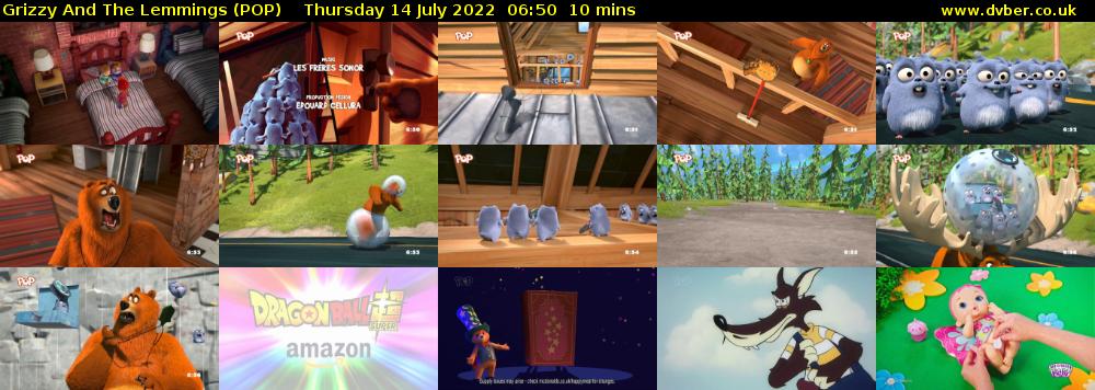 Grizzy and the Lemmings (POP) Thursday 14 July 2022 06:50 - 07:00