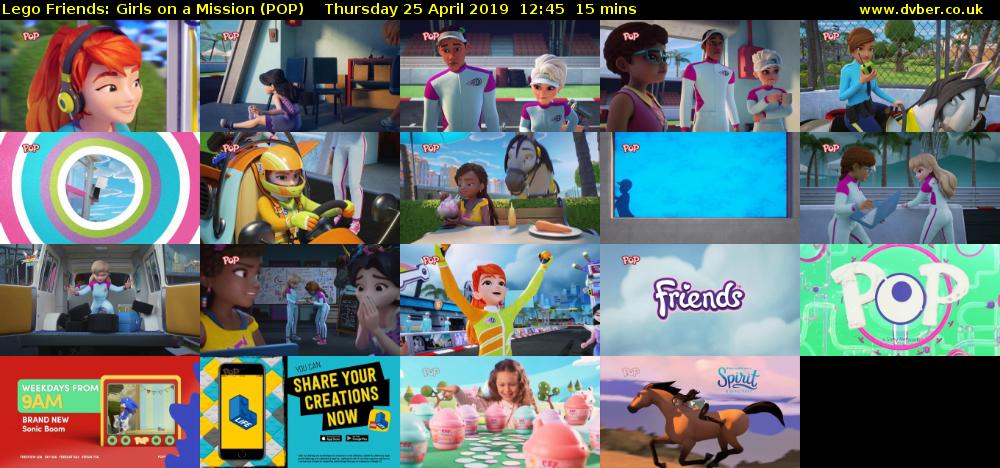 Lego Friends: Girls on a Mission (POP) Thursday 25 April 2019 12:45 - 13:00