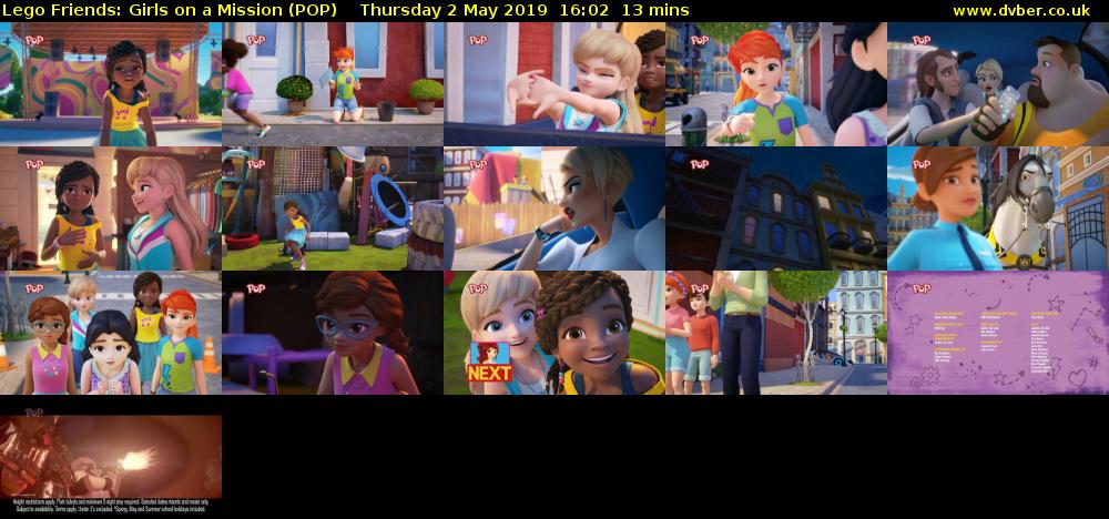 Lego Friends: Girls on a Mission (POP) Thursday 2 May 2019 16:02 - 16:15