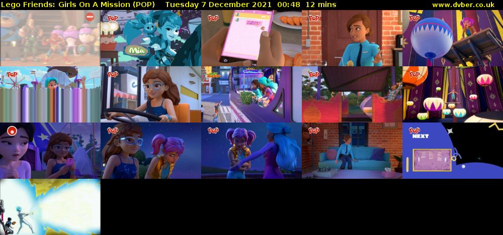 Lego Friends: Girls on a Mission (POP) Tuesday 7 December 2021 00:48 - 01:00