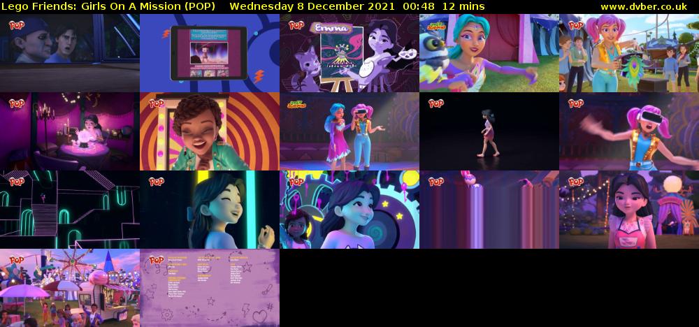 Lego Friends: Girls on a Mission (POP) Wednesday 8 December 2021 00:48 - 01:00