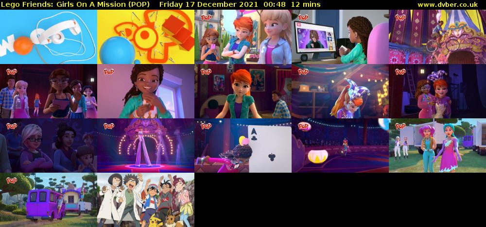 Lego Friends: Girls on a Mission (POP) Friday 17 December 2021 00:48 - 01:00