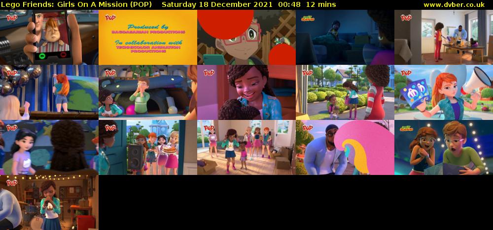 Lego Friends: Girls on a Mission (POP) Saturday 18 December 2021 00:48 - 01:00