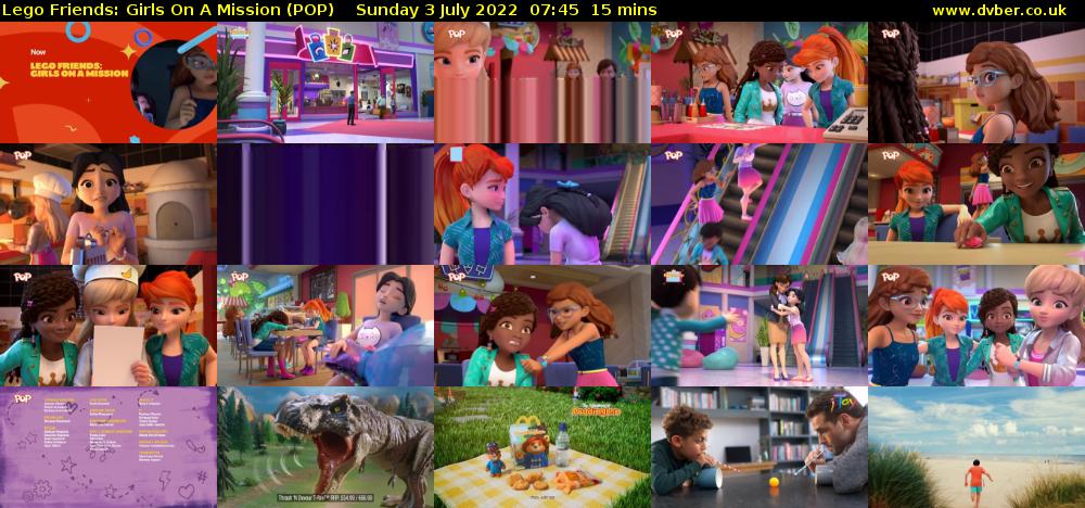 Lego Friends: Girls on a Mission (POP) Sunday 3 July 2022 07:45 - 08:00