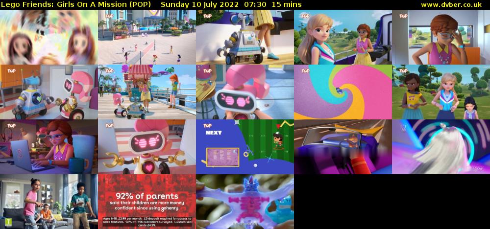Lego Friends: Girls on a Mission (POP) Sunday 10 July 2022 07:30 - 07:45