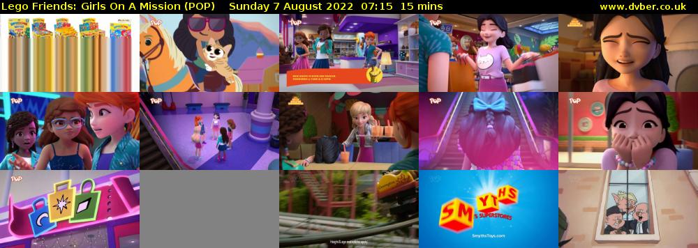 Lego Friends: Girls on a Mission (POP) Sunday 7 August 2022 07:15 - 07:30
