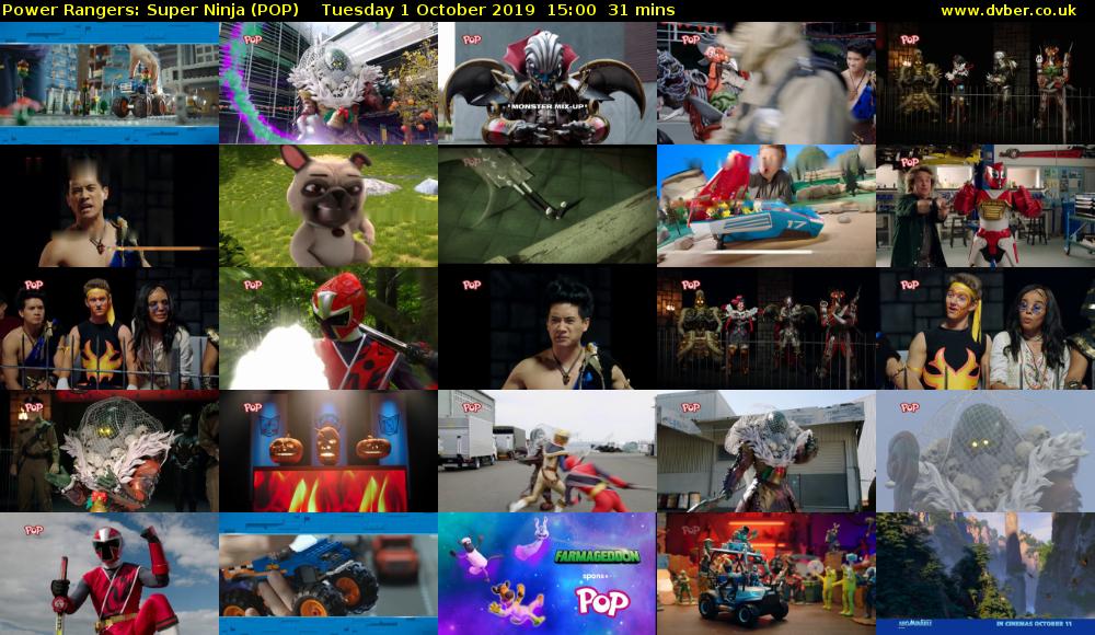 Power Rangers: Super Ninja (POP) Tuesday 1 October 2019 15:00 - 15:31