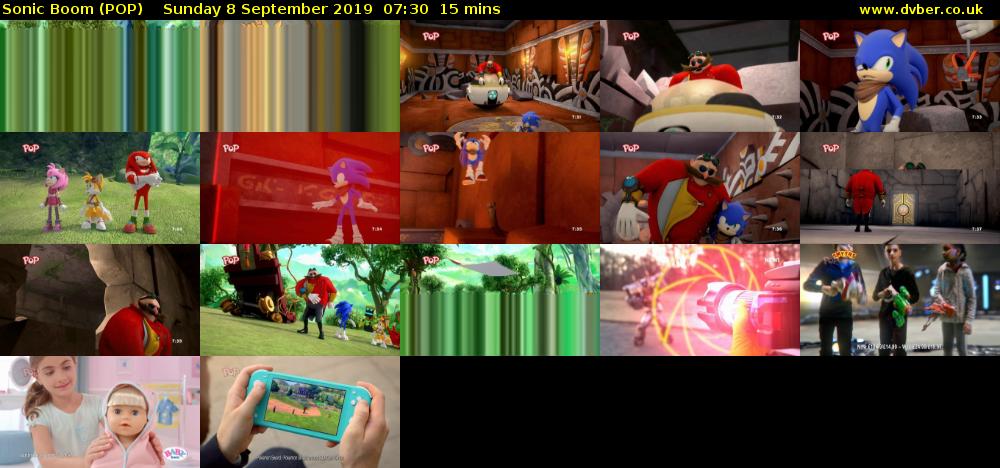Sonic Boom (POP) Sunday 8 September 2019 07:30 - 07:45