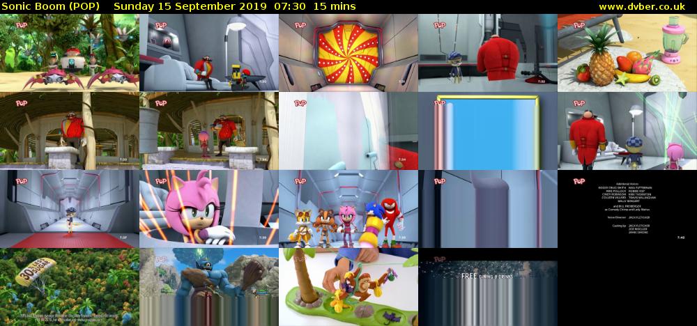 Sonic Boom (POP) Sunday 15 September 2019 07:30 - 07:45
