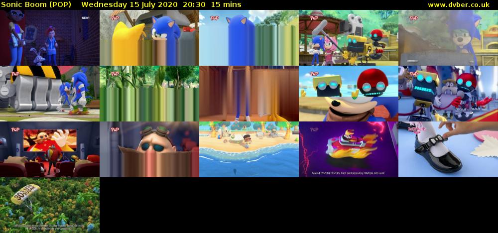 Sonic Boom (POP) Wednesday 15 July 2020 20:30 - 20:45