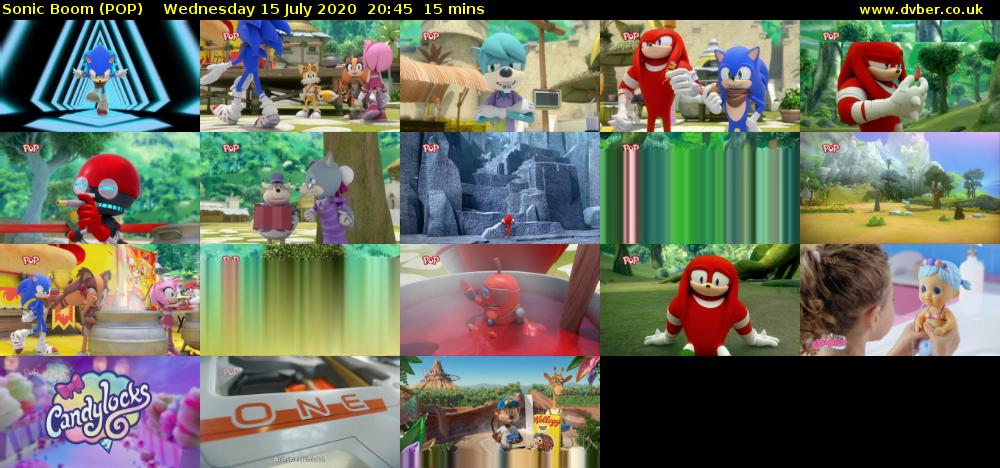 Sonic Boom (POP) Wednesday 15 July 2020 20:45 - 21:00