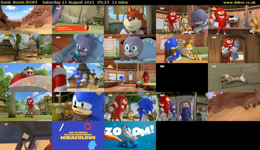 Sonic Boom (POP) Saturday 21 August 2021 05:24 - 05:36