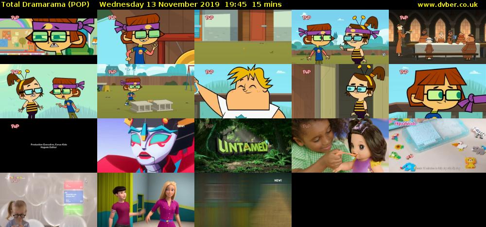 Total Dramarama (POP) Wednesday 13 November 2019 19:45 - 20:00