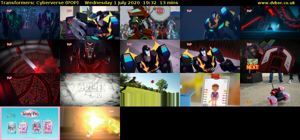 Transformers: Cyberverse (POP) Wednesday 1 July 2020 19:32 - 19:45