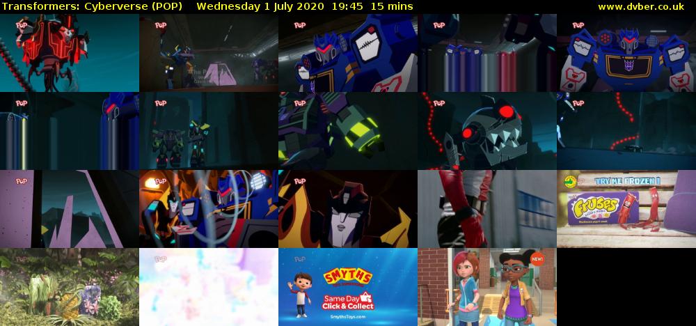 Transformers: Cyberverse (POP) Wednesday 1 July 2020 19:45 - 20:00