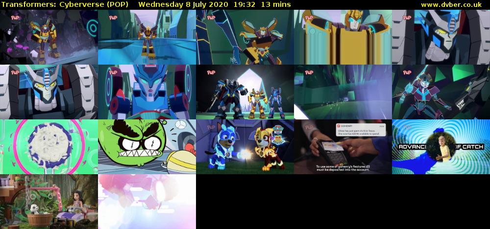 Transformers: Cyberverse (POP) Wednesday 8 July 2020 19:32 - 19:45