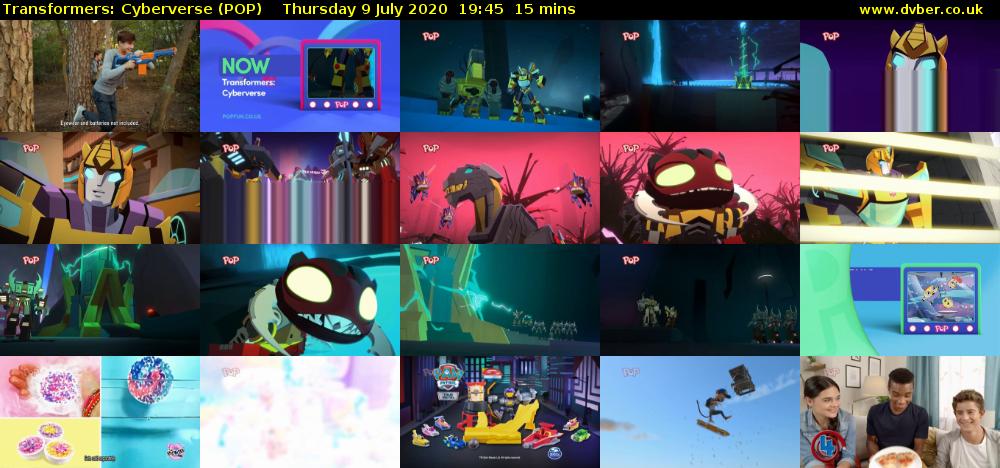 Transformers: Cyberverse (POP) Thursday 9 July 2020 19:45 - 20:00