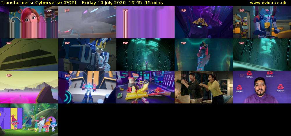 Transformers: Cyberverse (POP) Friday 10 July 2020 19:45 - 20:00