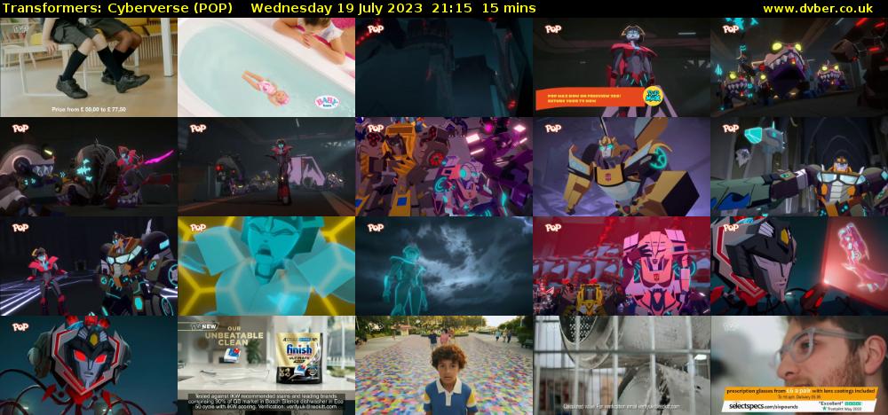 Transformers: Cyberverse (POP) Wednesday 19 July 2023 21:15 - 21:30