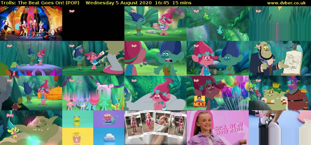 Trolls: The Beat Goes On! (POP) Wednesday 5 August 2020 16:45 - 17:00