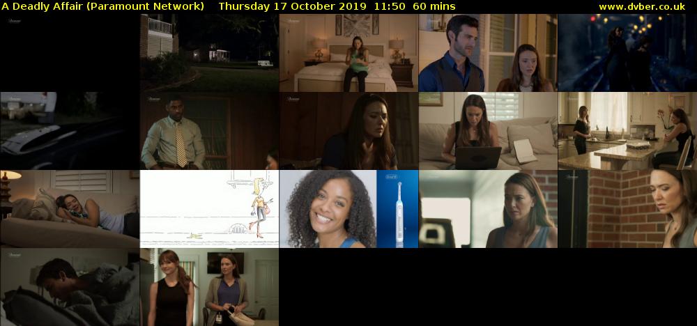 A Deadly Affair (Paramount Network) Thursday 17 October 2019 11:50 - 12:50