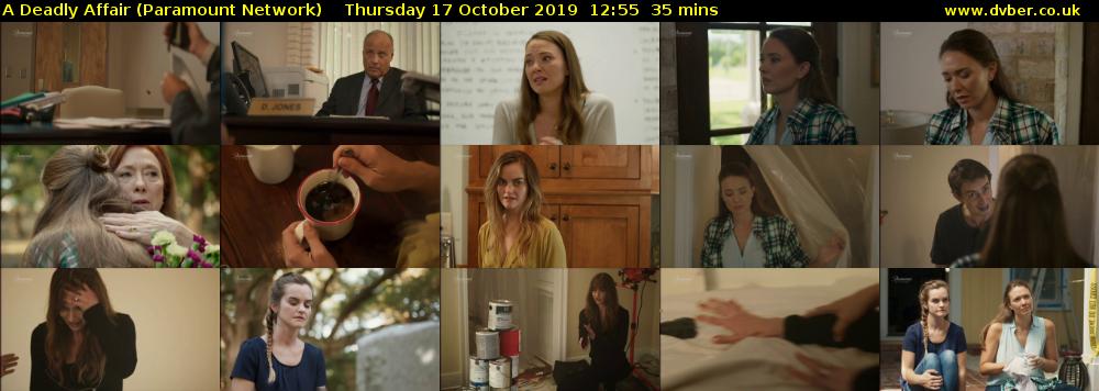 A Deadly Affair (Paramount Network) Thursday 17 October 2019 12:55 - 13:30