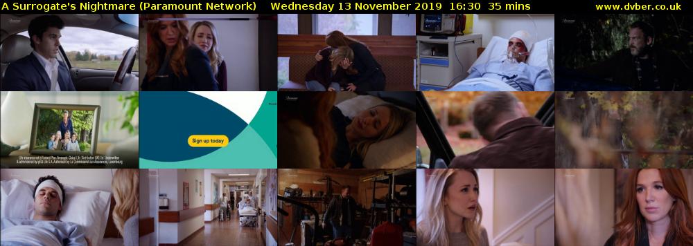 A Surrogate's Nightmare (Paramount Network) Wednesday 13 November 2019 16:30 - 17:05