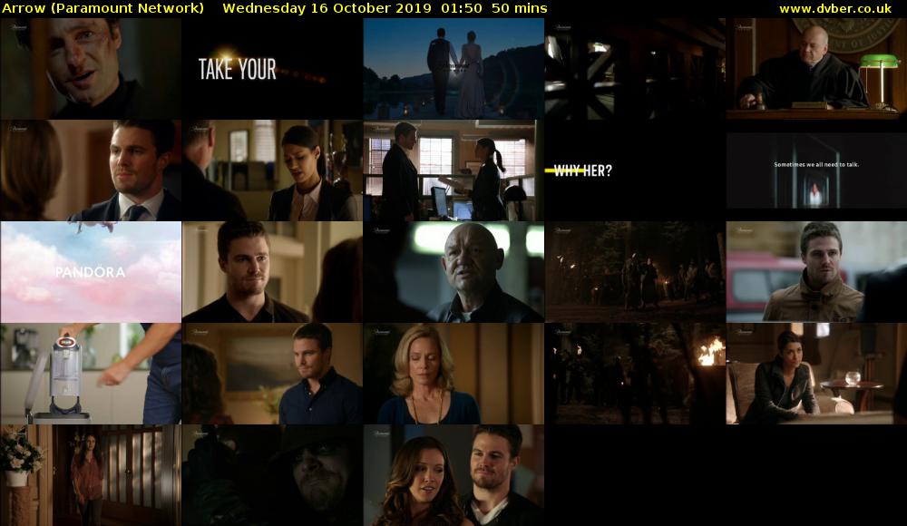 Arrow (Paramount Network) Wednesday 16 October 2019 01:50 - 02:40